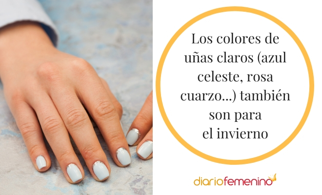 Las manicuras de colores claros o vivos son adecuadas para el invierno